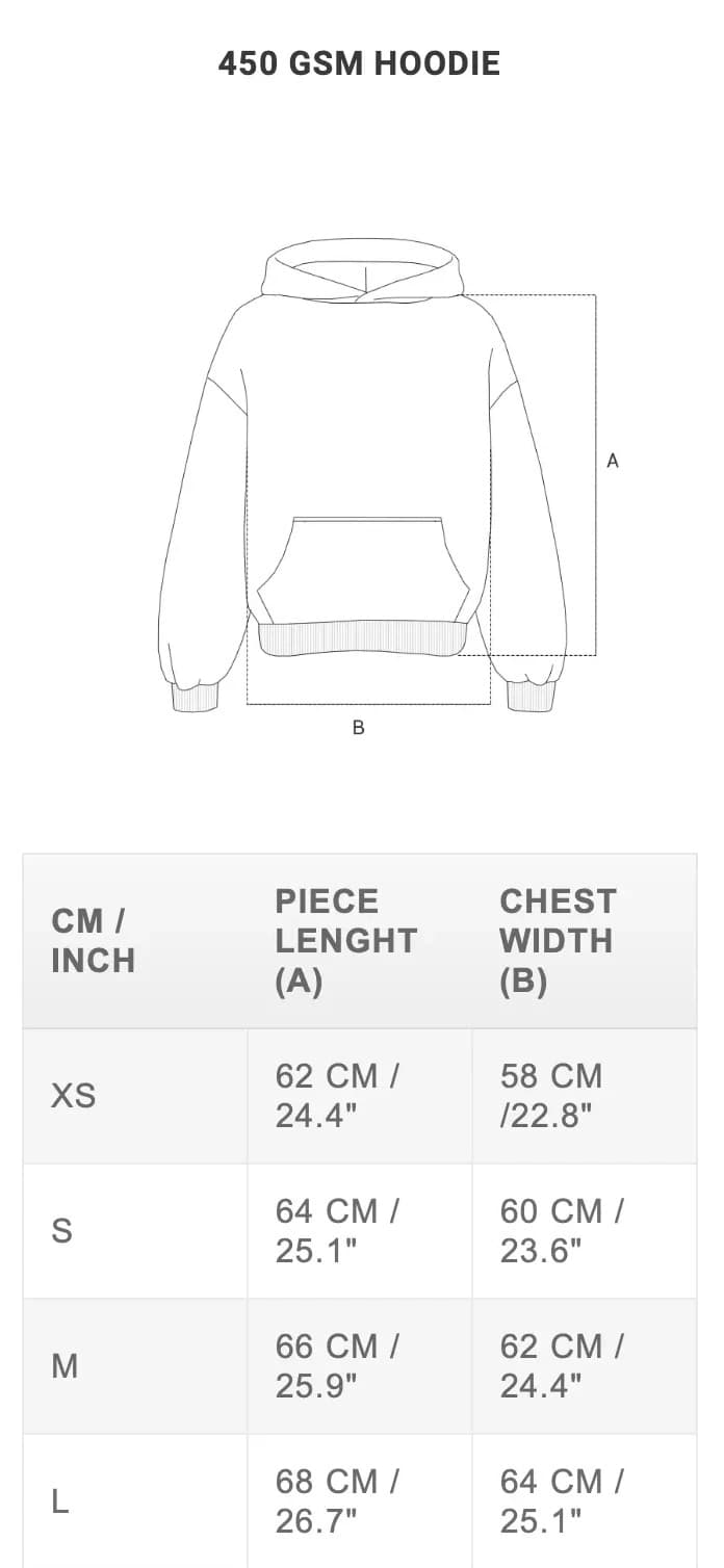 Sweatshirt sizing guide 1